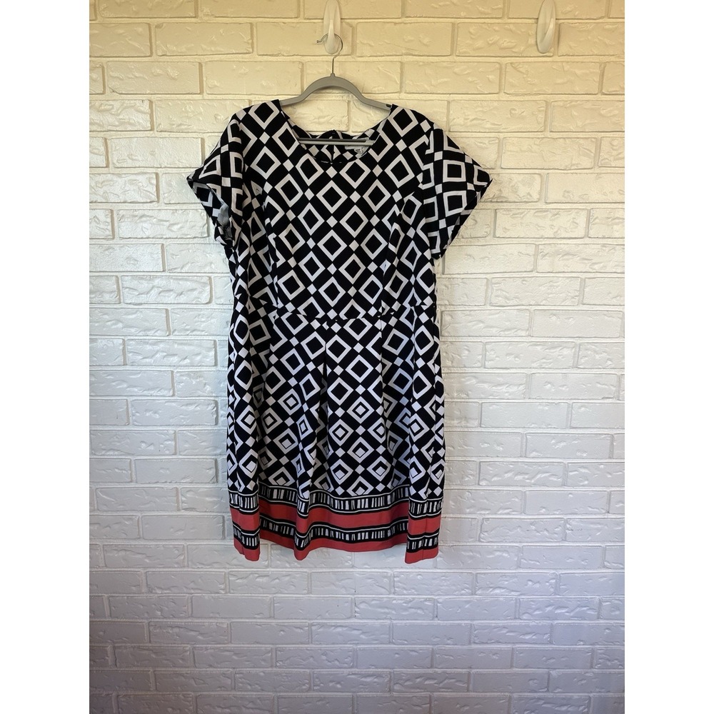 Shelby & Palmer Black Coral White Dress Sizeβ 20W Dress
